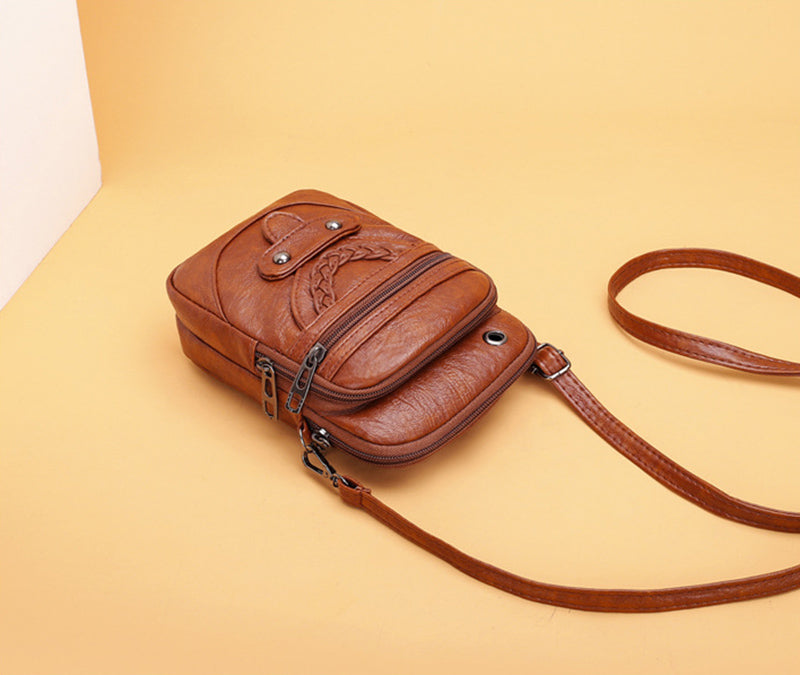 Bolso bandolera pequeño PU — Crossbody compacto 13×6×19 cm | Vera Noche