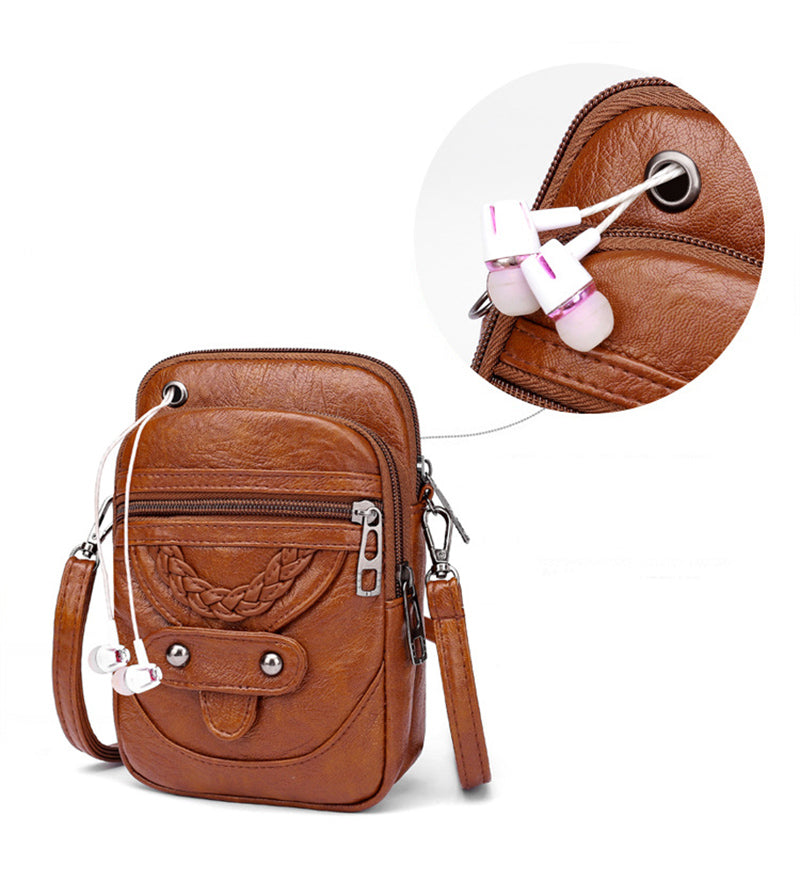 Bolso bandolera pequeño PU — Crossbody compacto 13×6×19 cm | Vera Noche