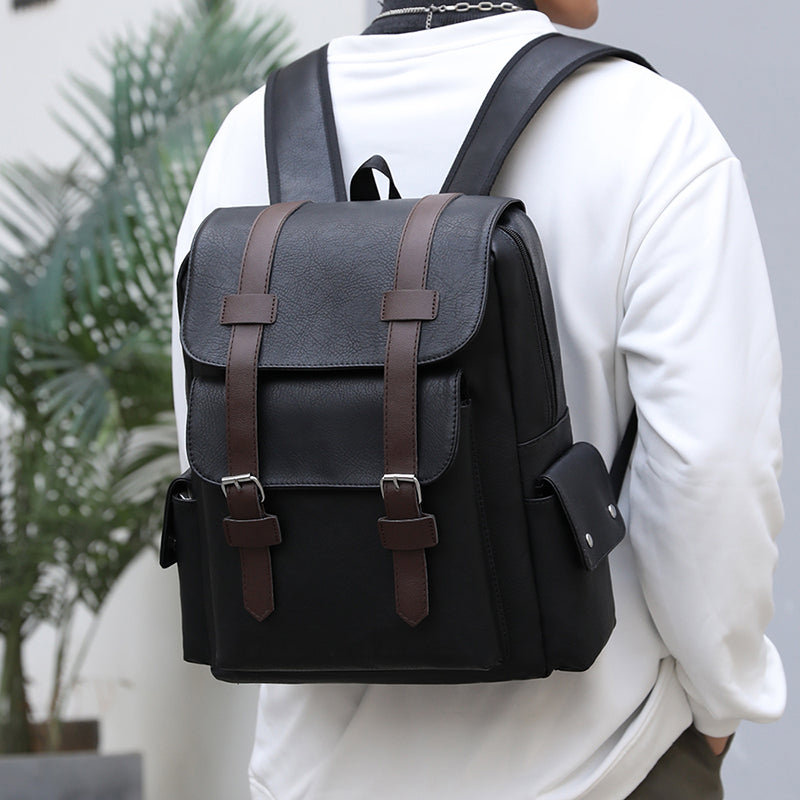 Mochila de Cuero Estilo Vintage Gran Capacidad y Elegancia