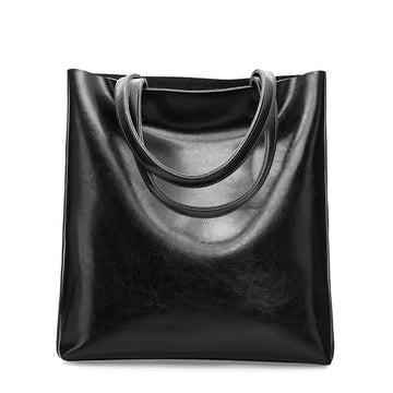 Bolso Grande de Mujer de Cuero Genuino – Elegancia Clásica con Espacio y Versatilidad