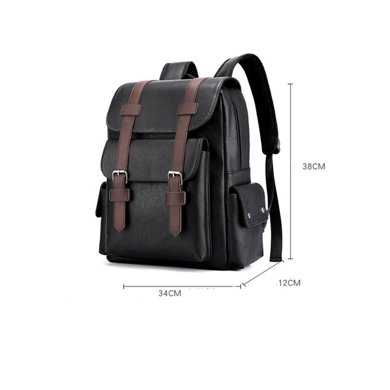 Mochila de Cuero Estilo Vintage Gran Capacidad y Elegancia