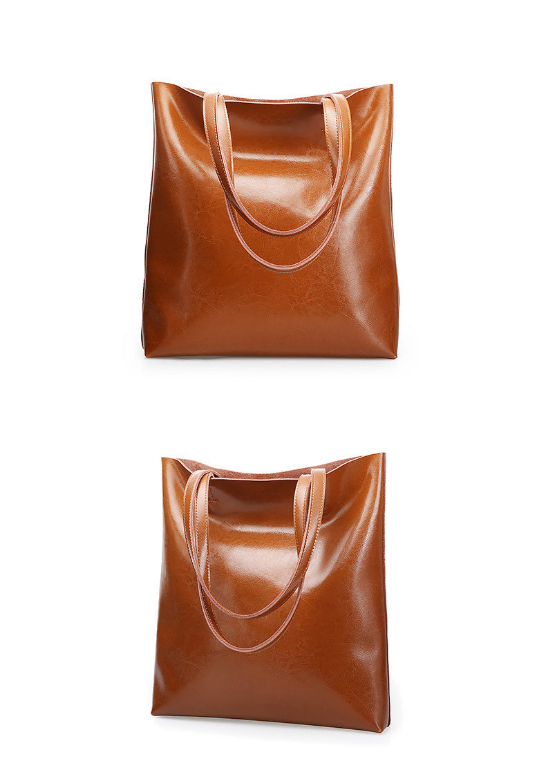 Bolso Grande de Mujer de Cuero Genuino – Elegancia Clásica con Espacio y Versatilidad