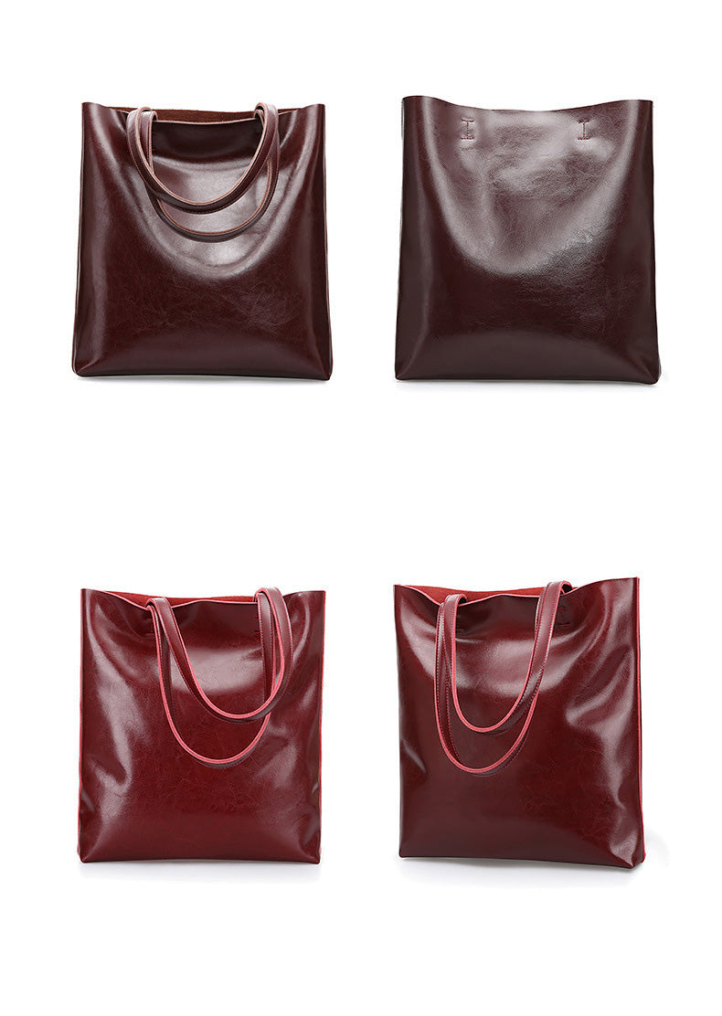 Bolso Grande de Mujer de Cuero Genuino – Elegancia Clásica con Espacio y Versatilidad
