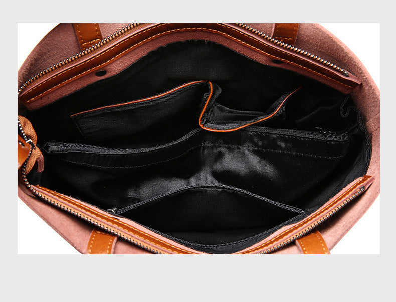 Bolso Grande de Mujer de Cuero Genuino – Elegancia Clásica con Espacio y Versatilidad
