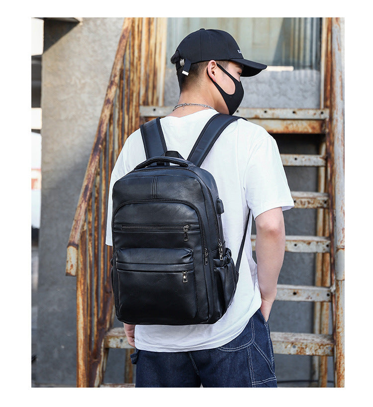 Mochila de Cuero de Gran Capacidad