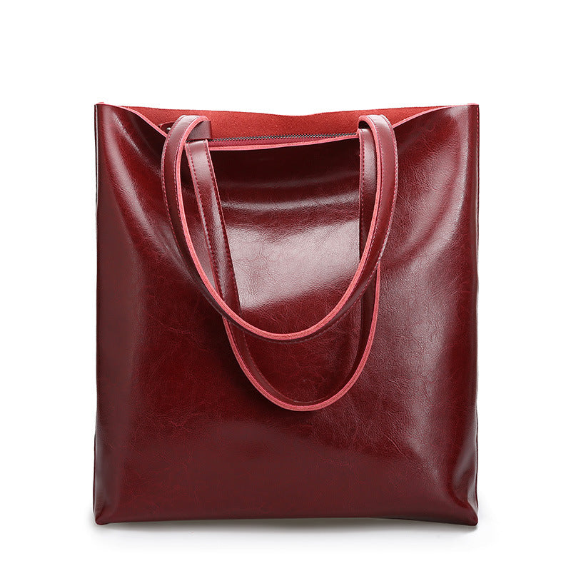 Bolso Grande de Mujer de Cuero Genuino – Elegancia Clásica con Espacio y Versatilidad