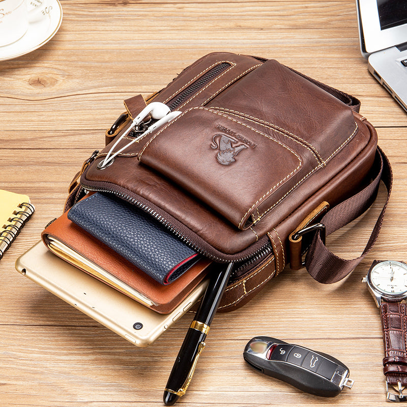 Bolso de Hombro para Hombre Cuero Multifuncional