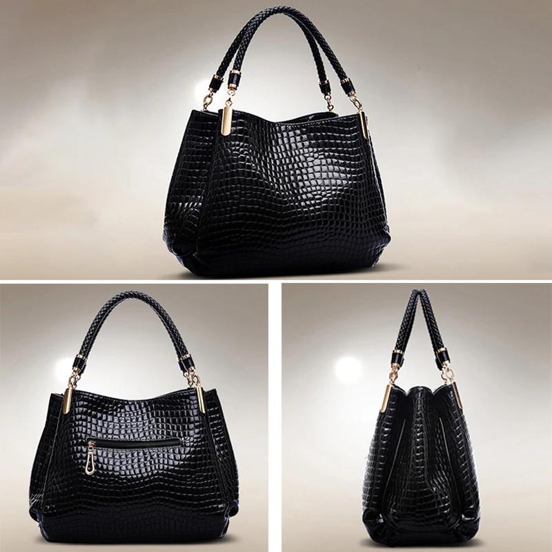 Bolso de Hombro Estampado de Cocodrilo