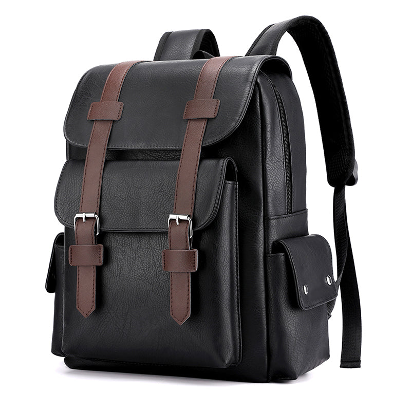 Mochila de Cuero Estilo Vintage Gran Capacidad y Elegancia