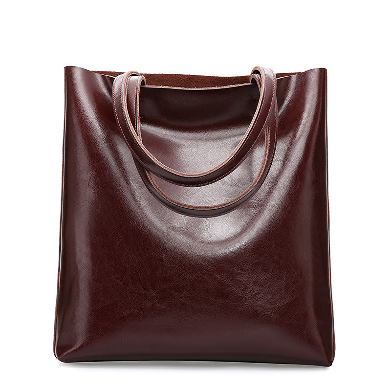 Bolso Grande de Mujer de Cuero Genuino – Elegancia Clásica con Espacio y Versatilidad