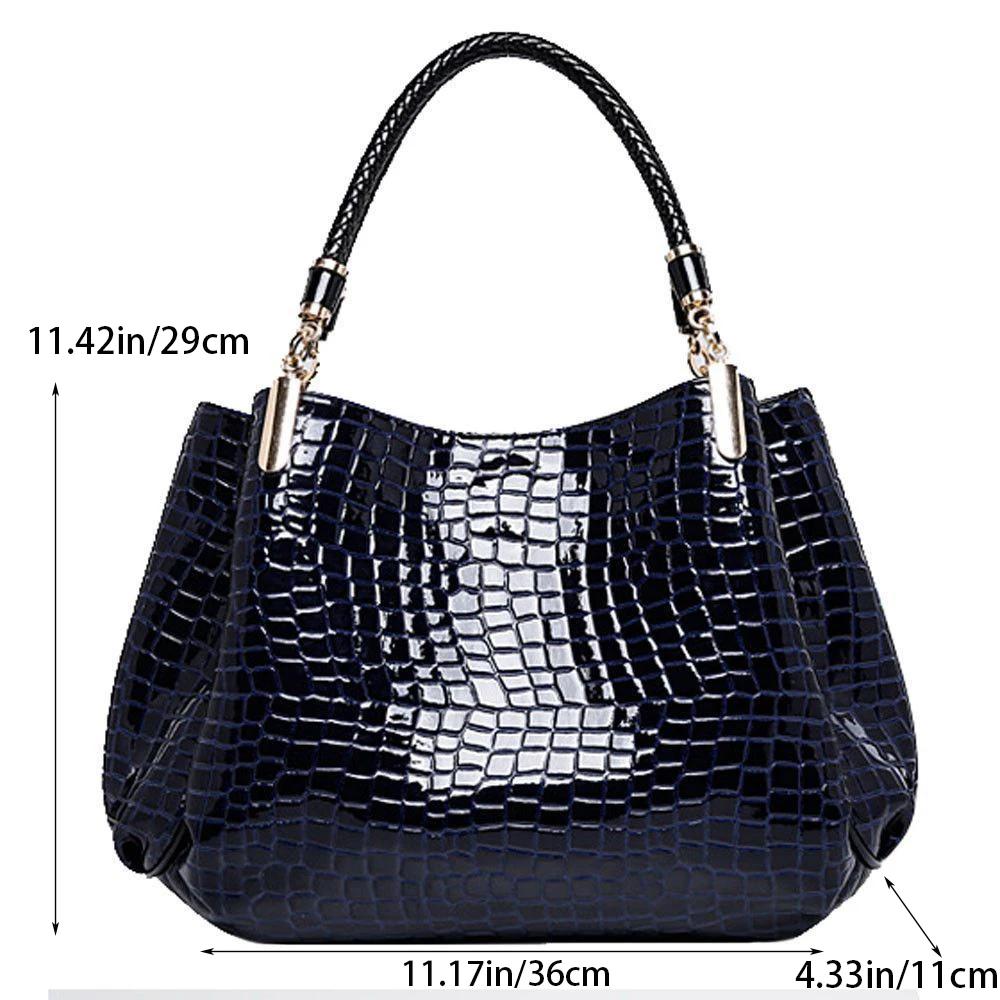 Bolso de Hombro Estampado de Cocodrilo