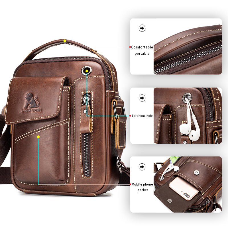Bolso de Hombro para Hombre Cuero Multifuncional