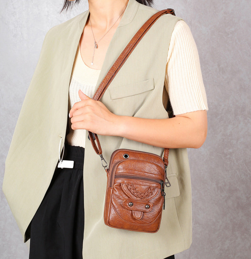 Bolso bandolera pequeño PU — Crossbody compacto 13×6×19 cm | Vera Noche