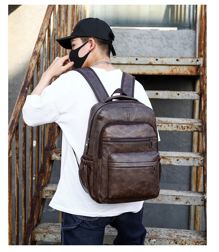 Mochila de Cuero de Gran Capacidad