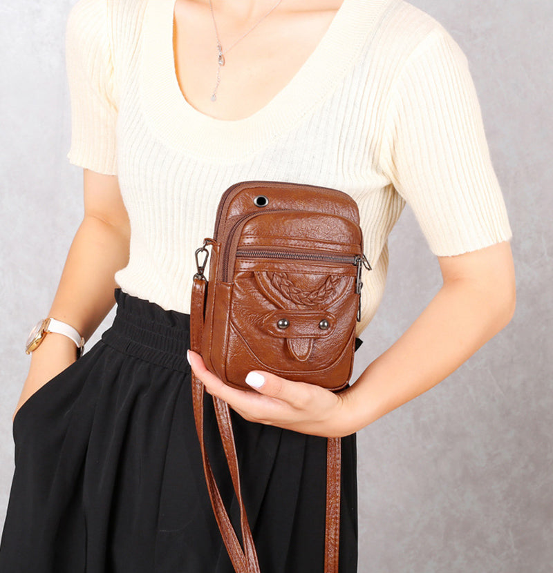 Bolso bandolera pequeño PU — Crossbody compacto 13×6×19 cm | Vera Noche