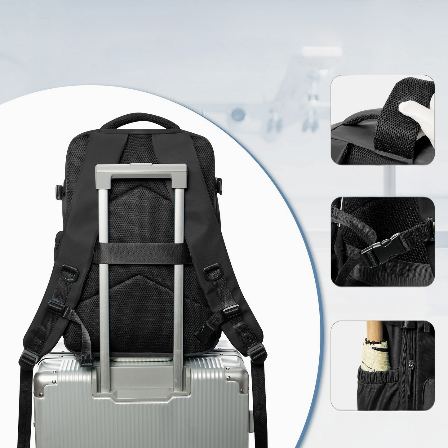 Mochila de Viaje Expandible con Compartimento de Compresión