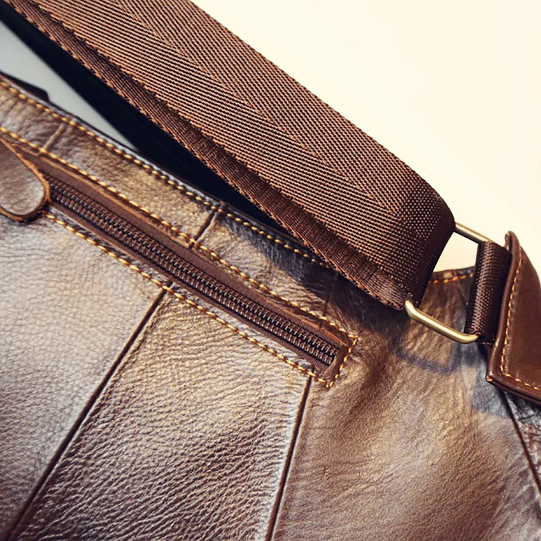 Bolso de Hombro para Hombre Cuero Genuino