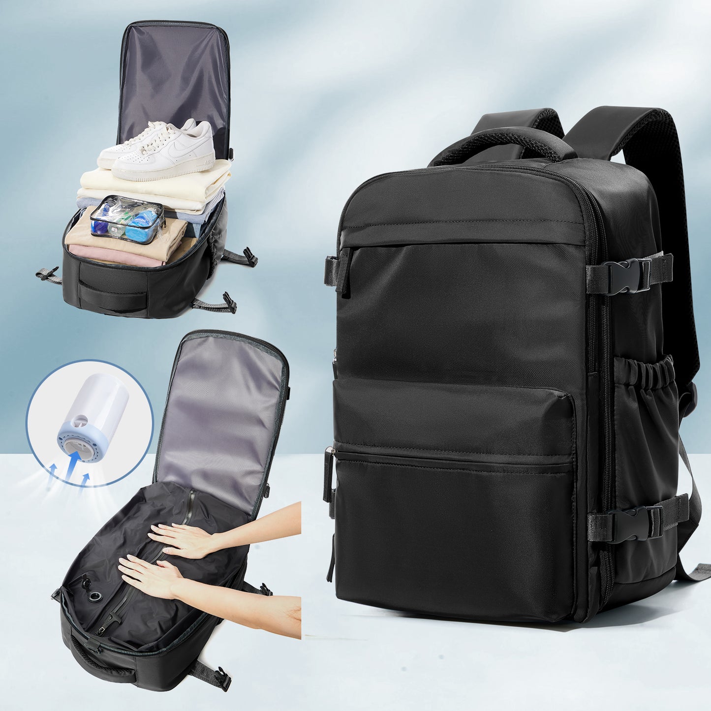Mochila de Viaje Expandible con Compartimento de Compresión