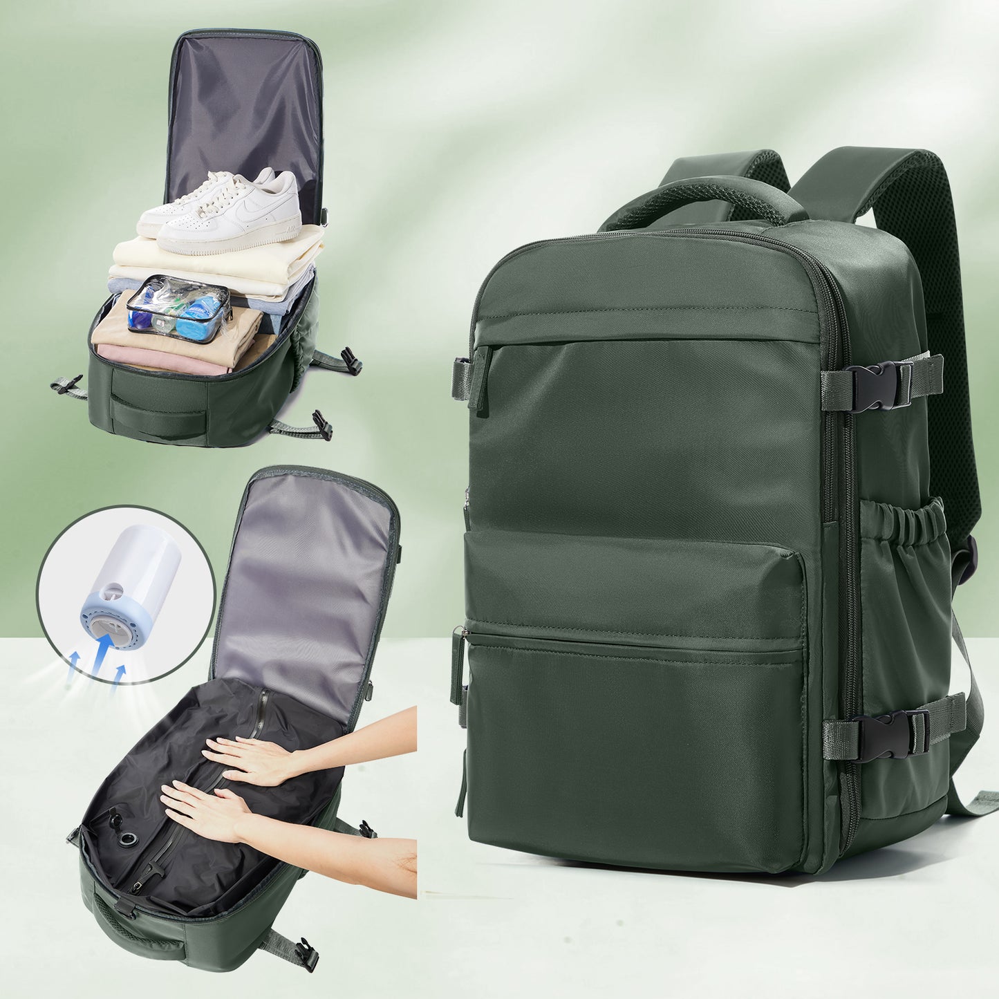 Mochila de Viaje Expandible con Compartimento de Compresión