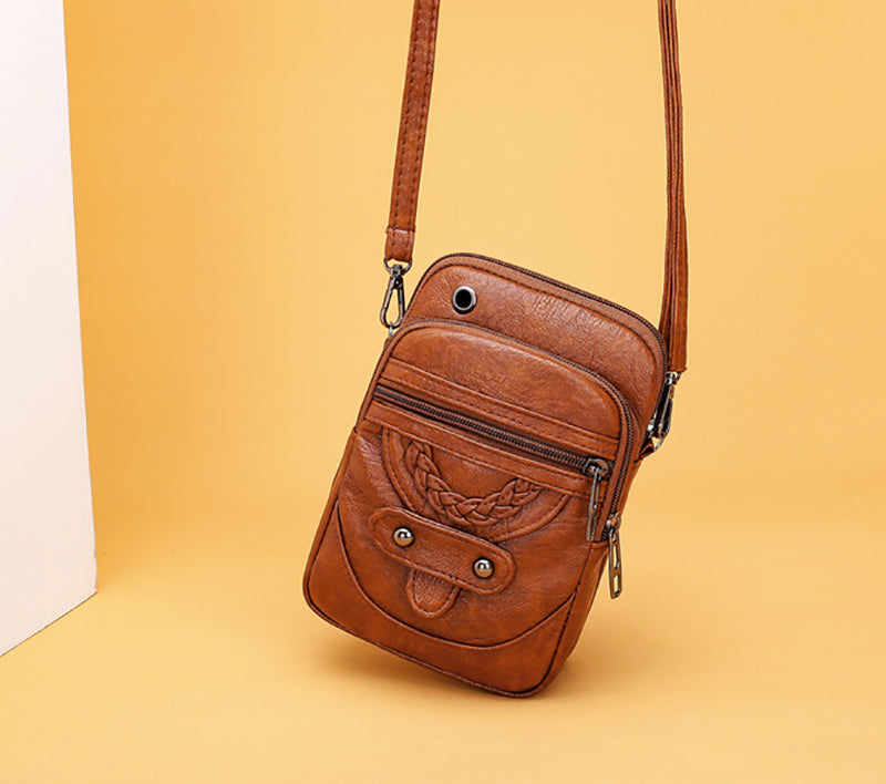 Bolso bandolera pequeño PU — Crossbody compacto 13×6×19 cm | Vera Noche