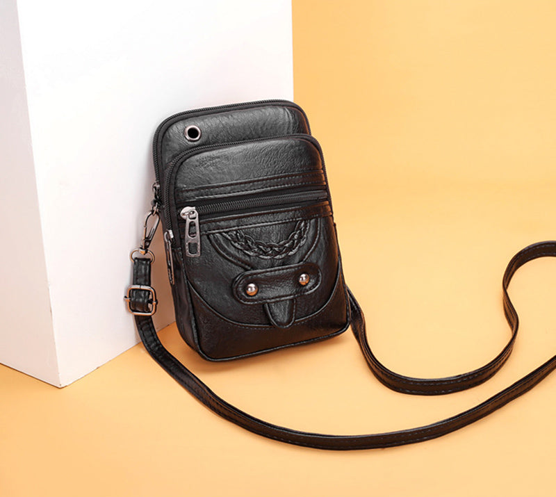 Bolso bandolera pequeño PU — Crossbody compacto 13×6×19 cm | Vera Noche