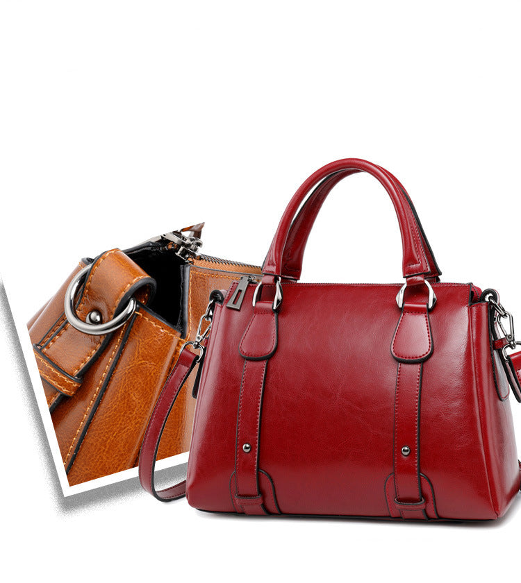 Bolso de Mujer de Cuero Genuino – Estilo Clásico con Toque Moderno