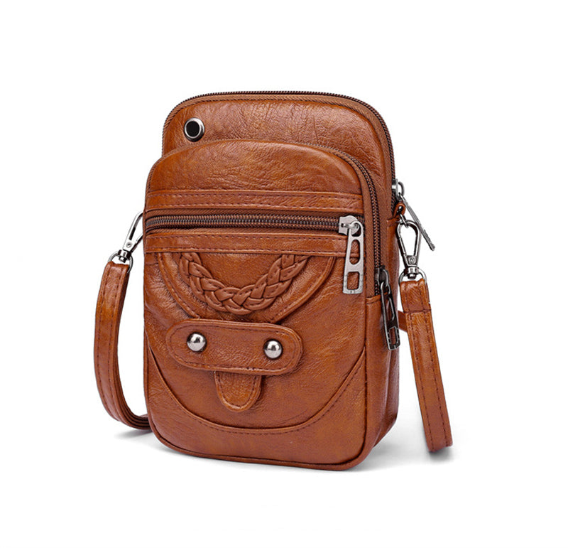 Bolso bandolera pequeño PU — Crossbody compacto 13×6×19 cm | Vera Noche