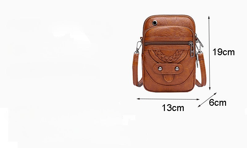 Bolso bandolera pequeño PU — Crossbody compacto 13×6×19 cm | Vera Noche