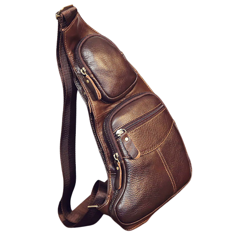 Bolso de Hombro para Hombre Cuero Genuino