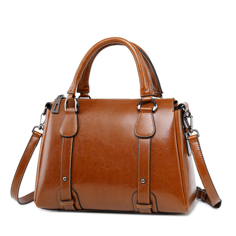 Bolso de Mujer de Cuero Genuino – Estilo Clásico con Toque Moderno