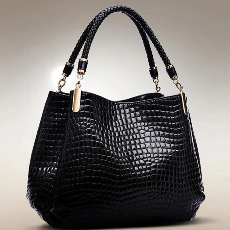 Bolso de Hombro Estampado de Cocodrilo