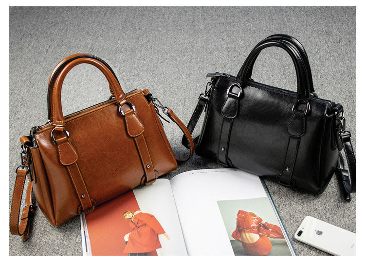 Bolso de Mujer de Cuero Genuino – Estilo Clásico con Toque Moderno