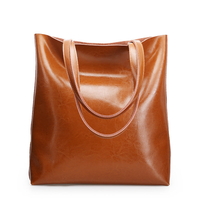 Bolso Grande de Mujer de Cuero Genuino – Elegancia Clásica con Espacio y Versatilidad
