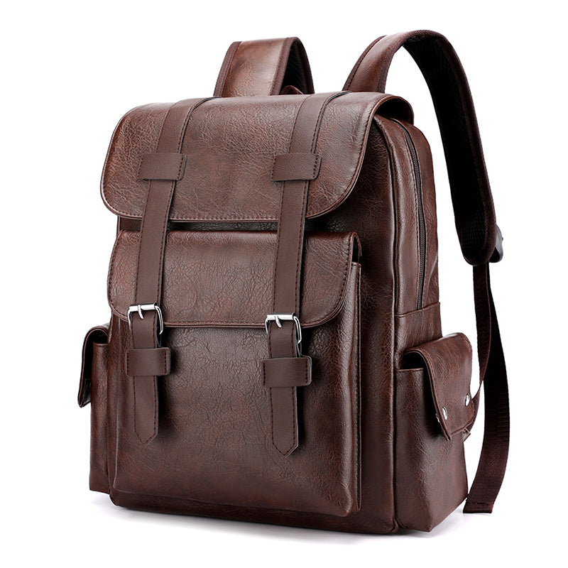 Mochila de Cuero Estilo Vintage Gran Capacidad y Elegancia