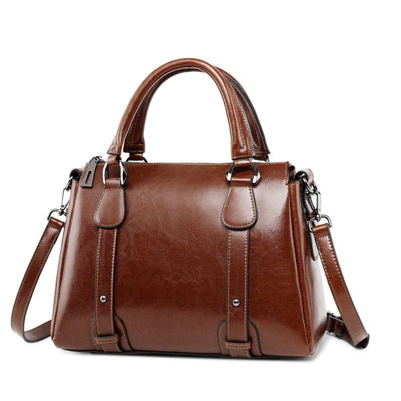 Bolso de Mujer de Cuero Genuino – Estilo Clásico con Toque Moderno