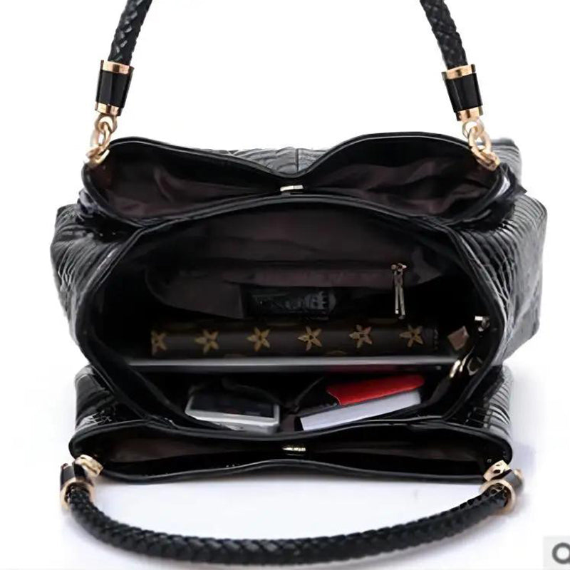 Bolso de Hombro Estampado de Cocodrilo