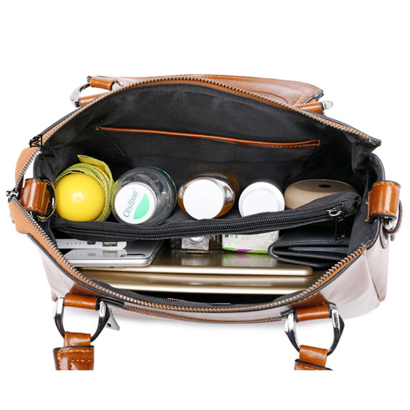 Bolso de Mujer de Cuero Genuino – Estilo Clásico con Toque Moderno