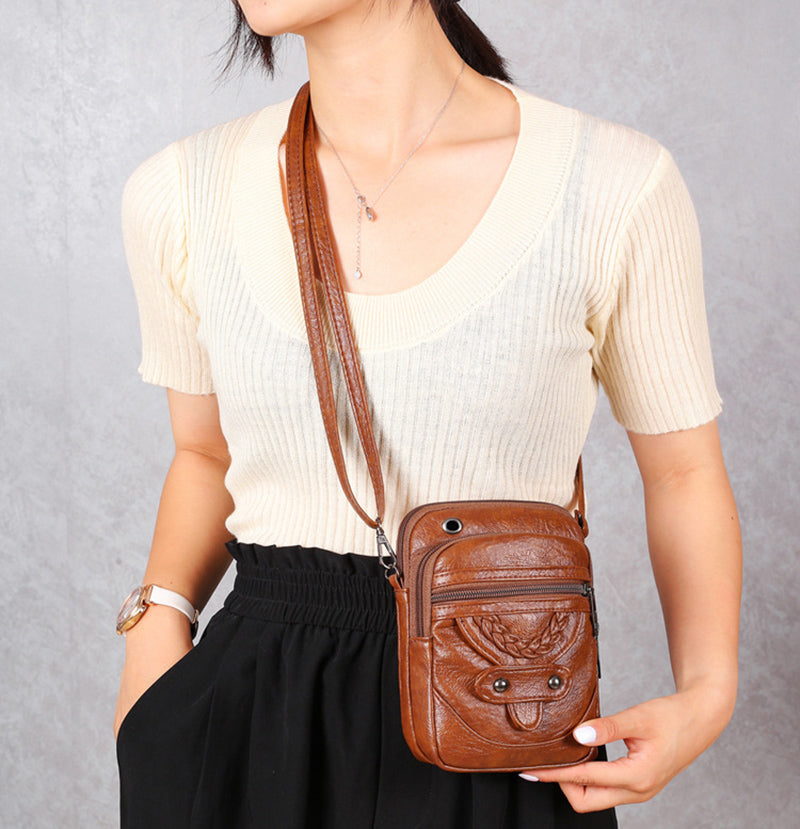 Bolso bandolera pequeño PU — Crossbody compacto 13×6×19 cm | Vera Noche