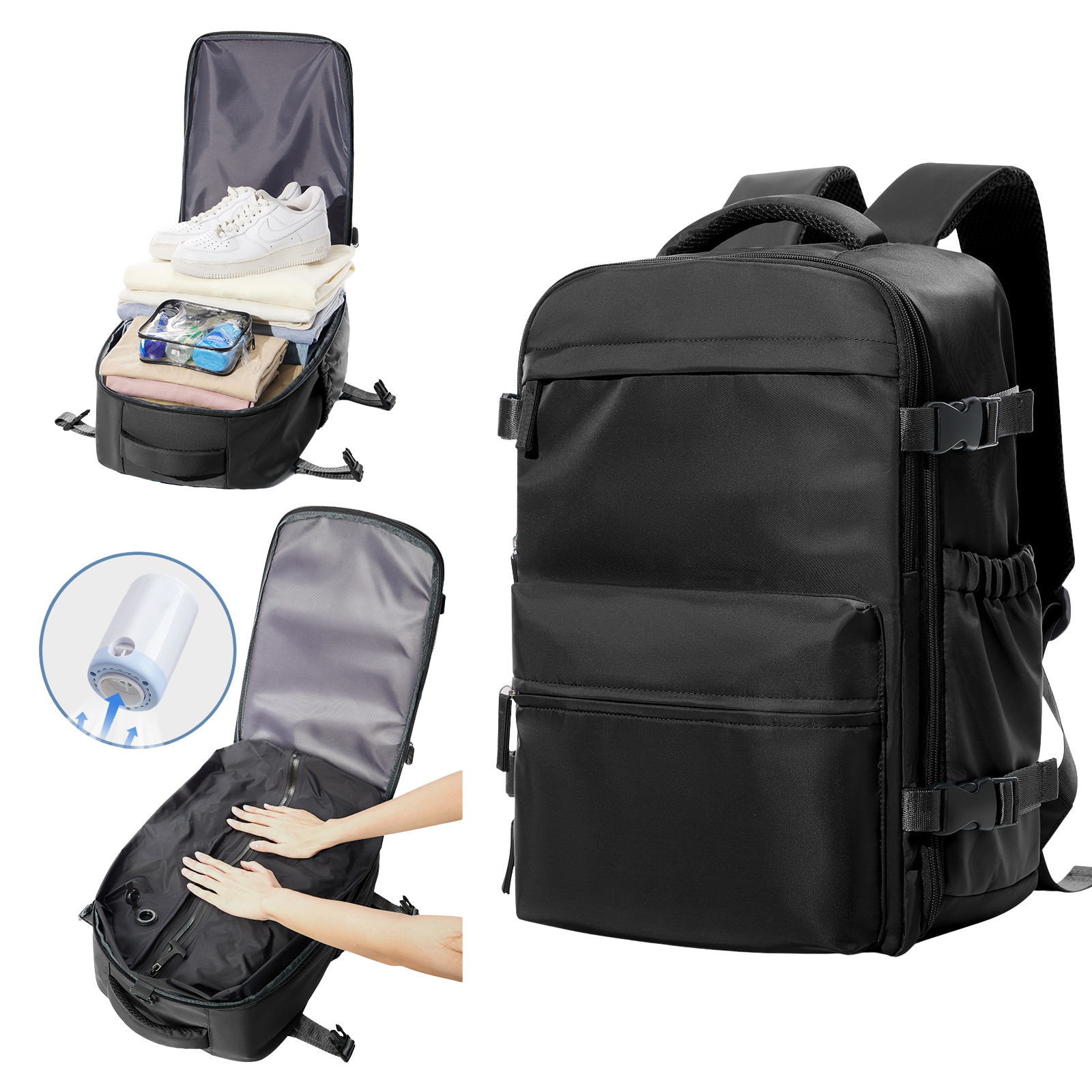Mochila de Viaje Expandible con Compartimento de Compresión